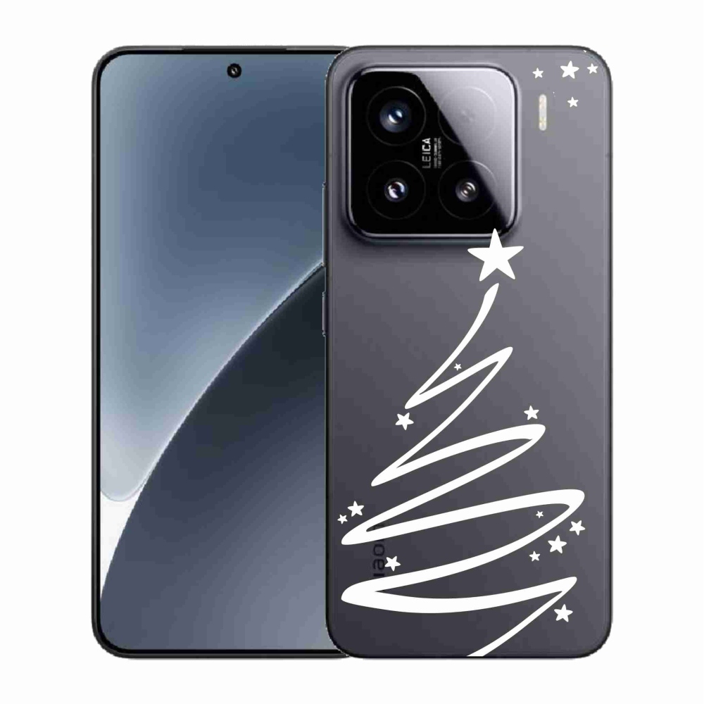 Gélový kryt mmCase na Xiaomi 15 - biely stromček na priehľadnom pozadí