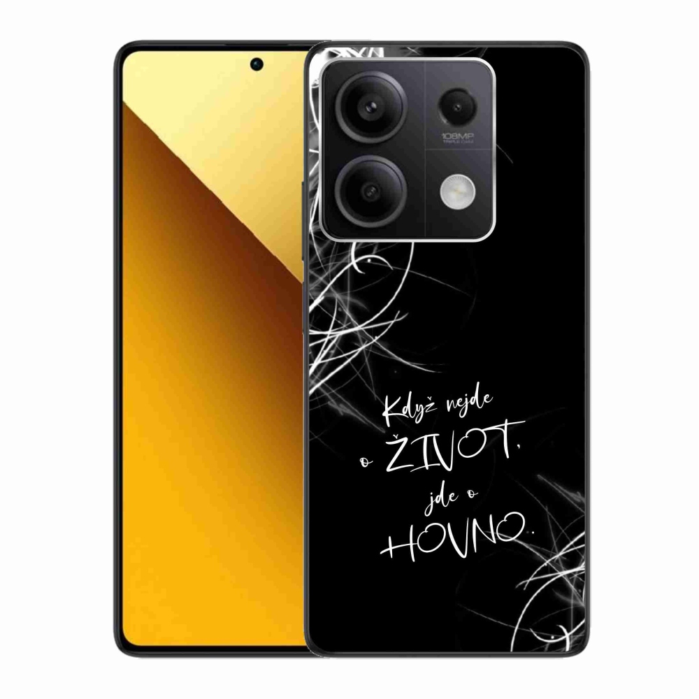 Gélový kryt mmCase na Xiaomi Redmi Note 13 5G - vtipný text 16 čierne pozadie