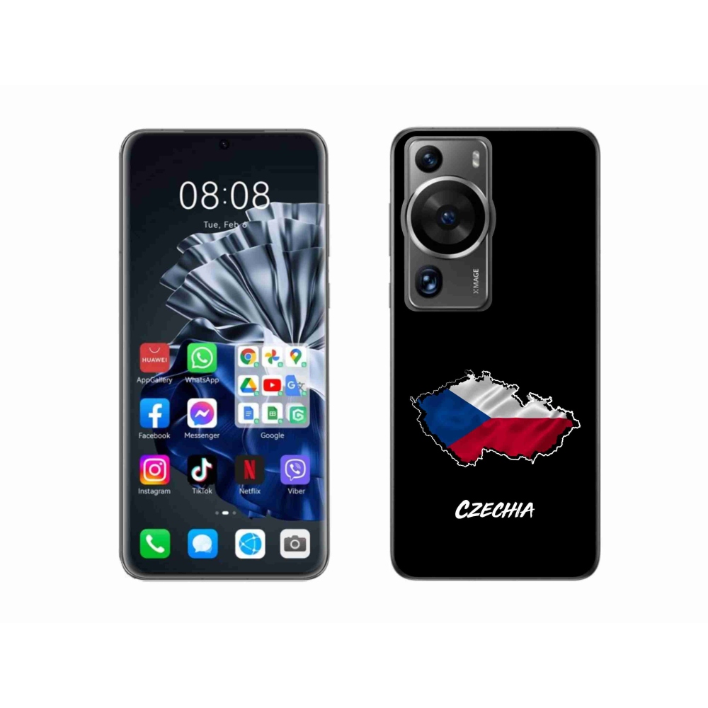 Gélový kryt mmCase na Huawei P60 Pro - Czechia čierne pozadie