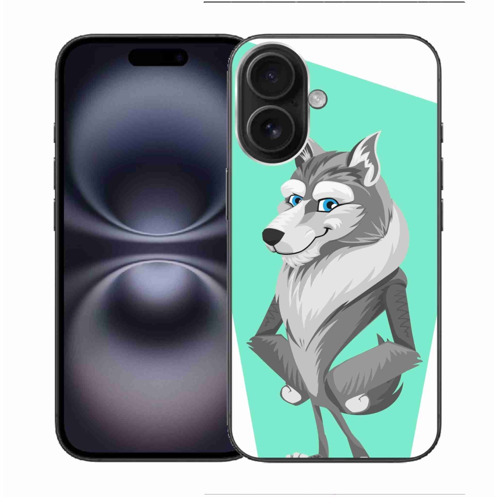 Gélový kryt mmCase na iPhone 16 - kreslený vlk