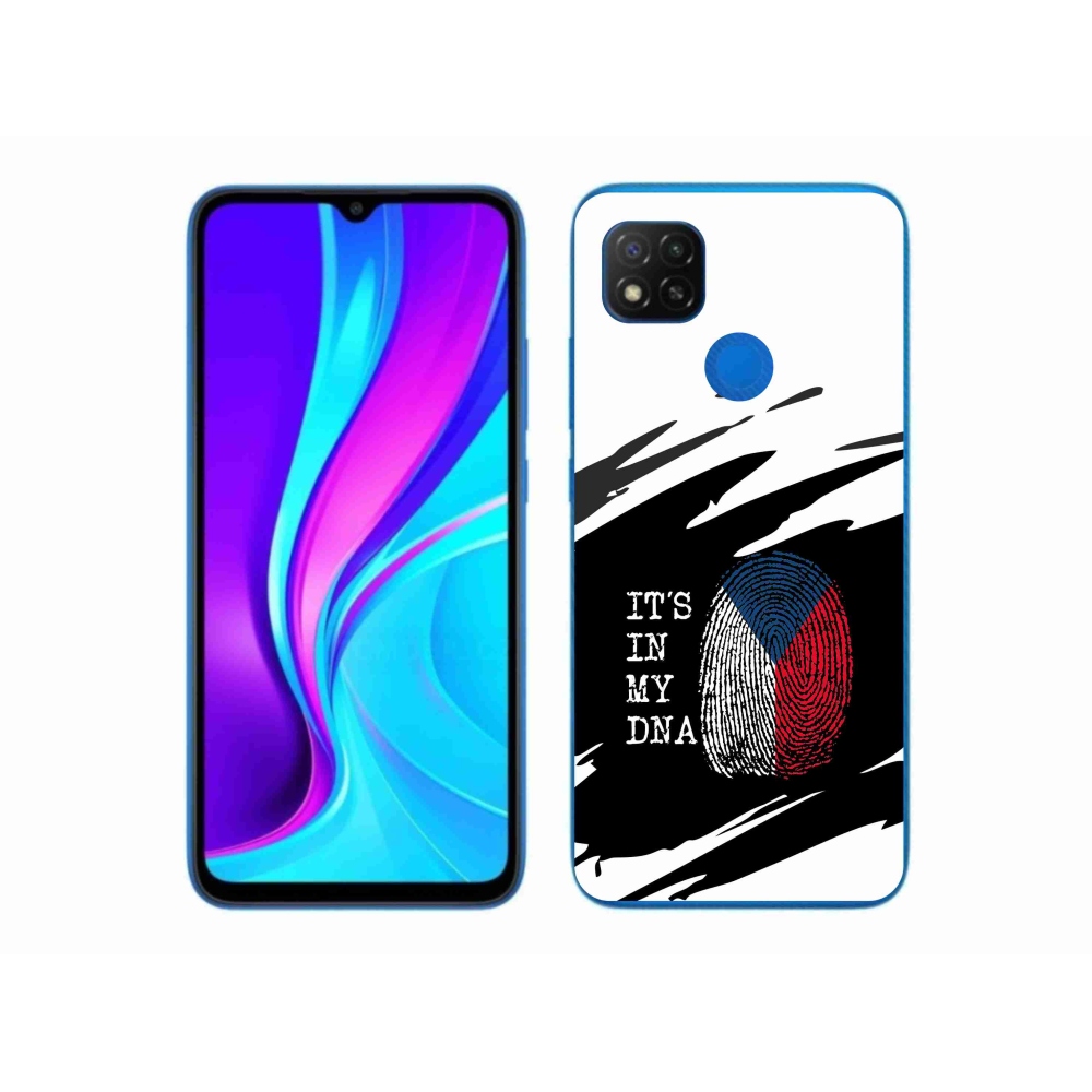 Gélový kryt mmCase na Xiaomi Redmi 9C - vlajka odtlačok prsta čiernobiele pozadie