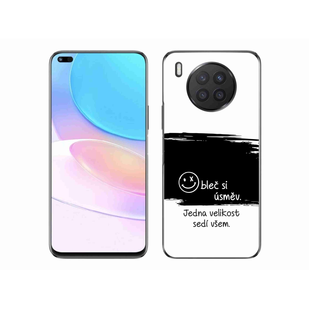 Gélový kryt mmCase na Huawei Nova 8i - vtipný text 8 čiernobiele pozadie