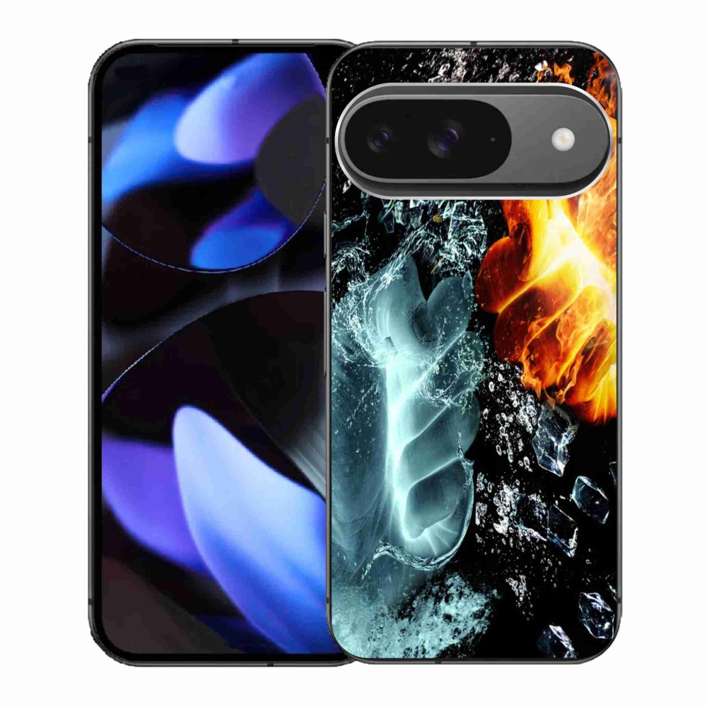 Gélový kryt mmCase na Google Pixel 9/9 Pro - voda a oheň