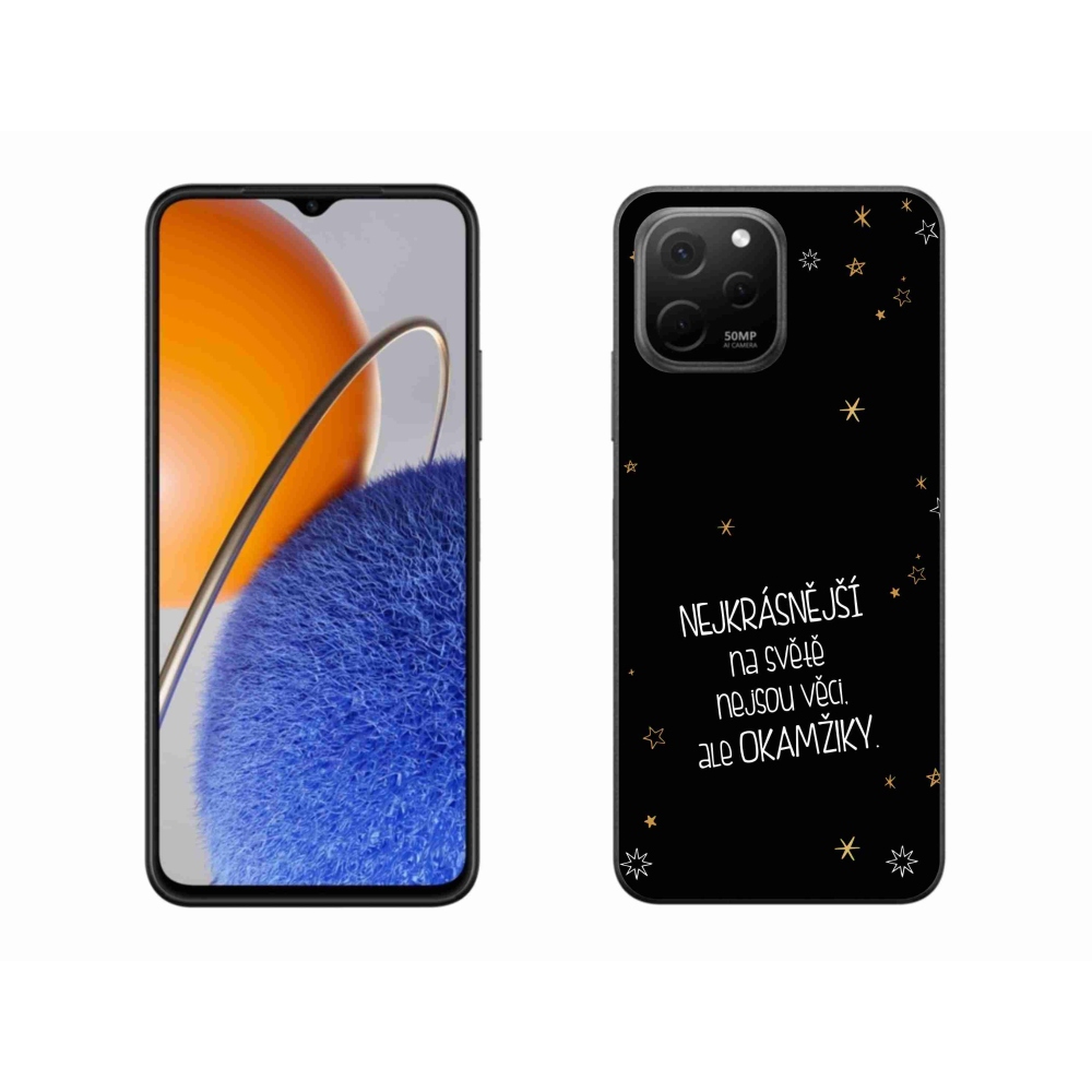 Gélový kryt mmCase na Huawei Nova Y61 - citát 4 čierne pozadie