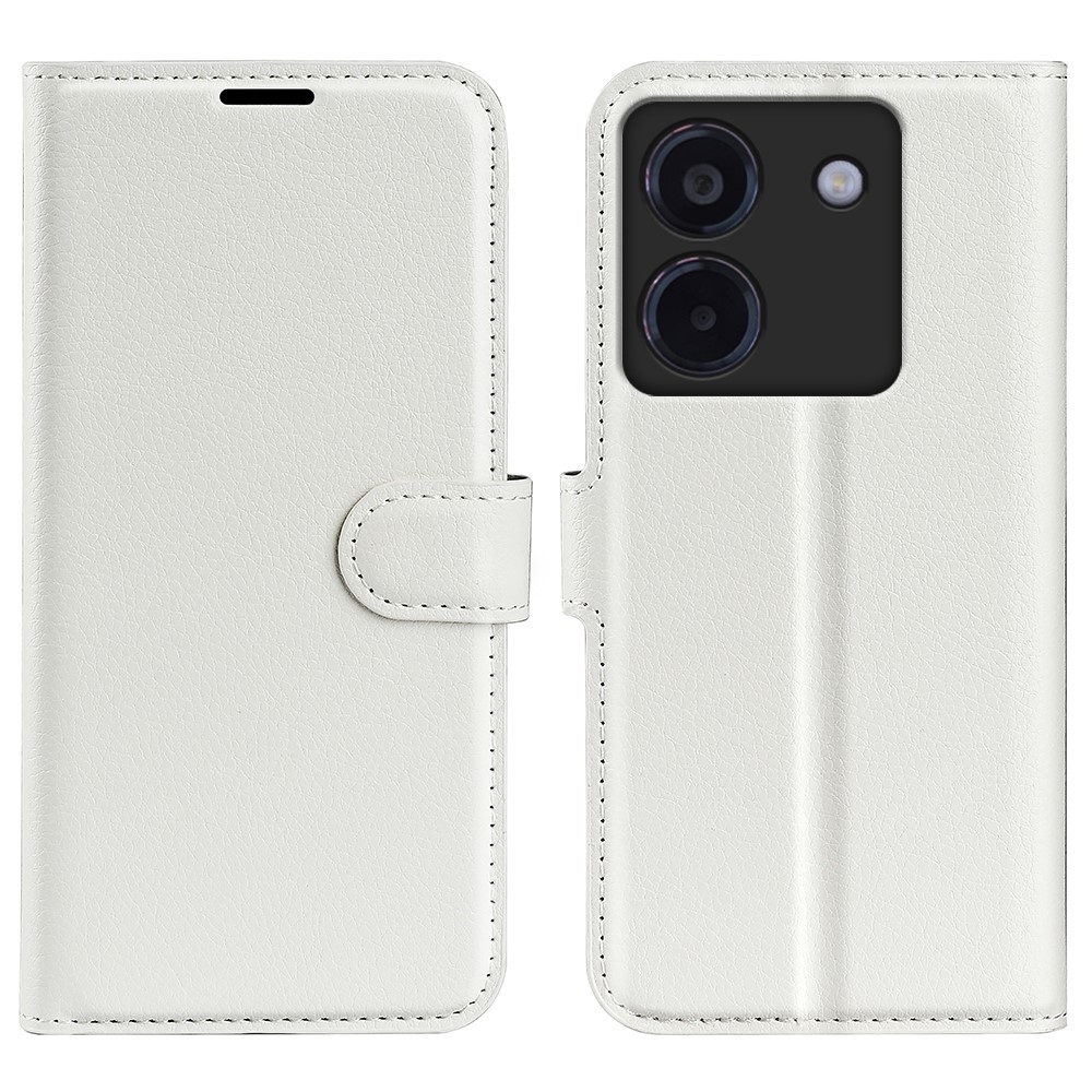 Litchi knižkové púzdro na Xiaomi Poco M7 Pro 5G - biele