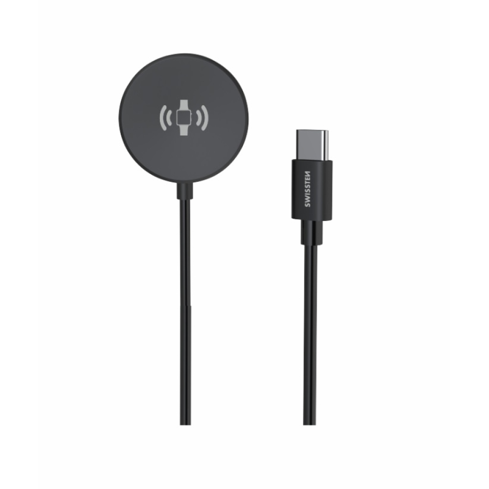 Swissten magnetický kábel pre Samsung Galaxy Watch, USB-C 1.2 m - čierny