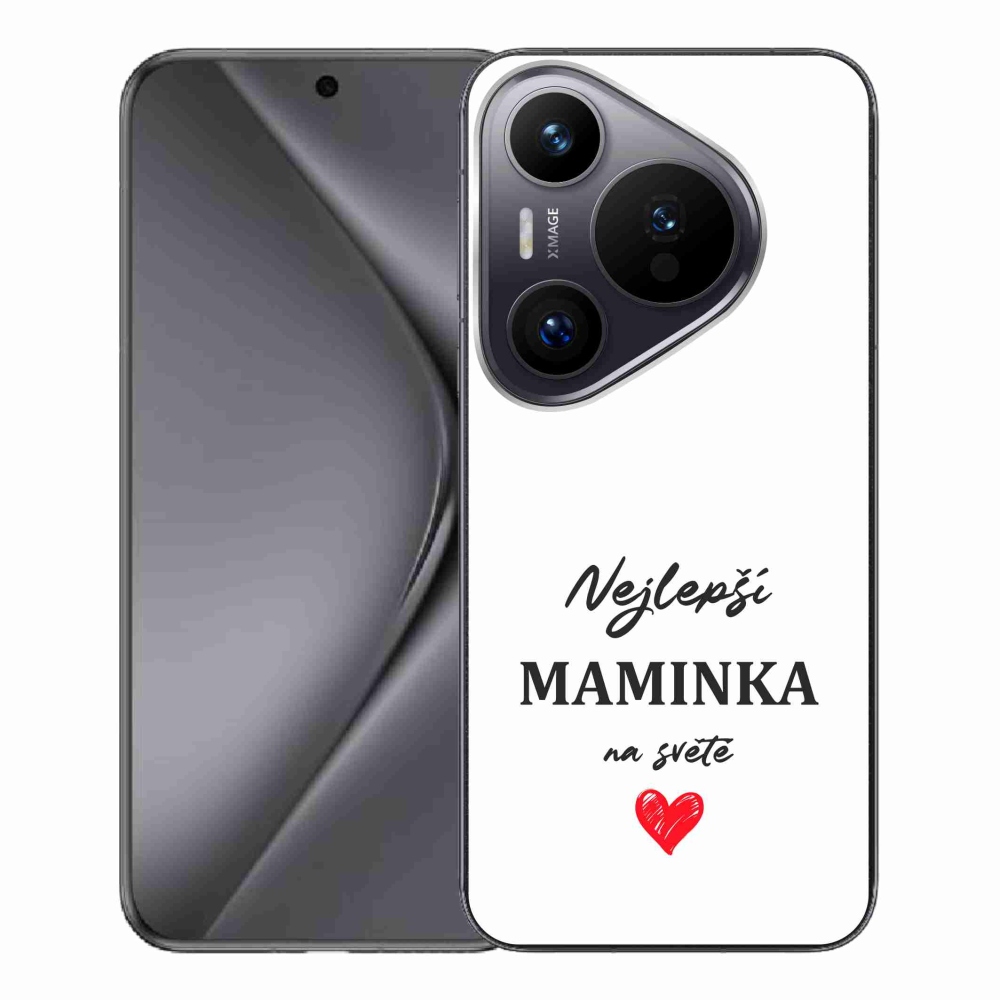 Gélový kryt mmCase na Huawei Pura 70 Pro - najlepšia mamička 1 biele pozadie