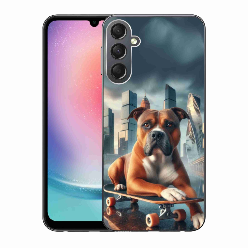 Gélový kryt mmCase na Samsung Galaxy A24 - pes na skateboarde