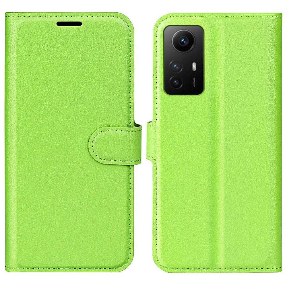 Litchi knižkové puzdro na Xiaomi Redmi Note 12S - zelené