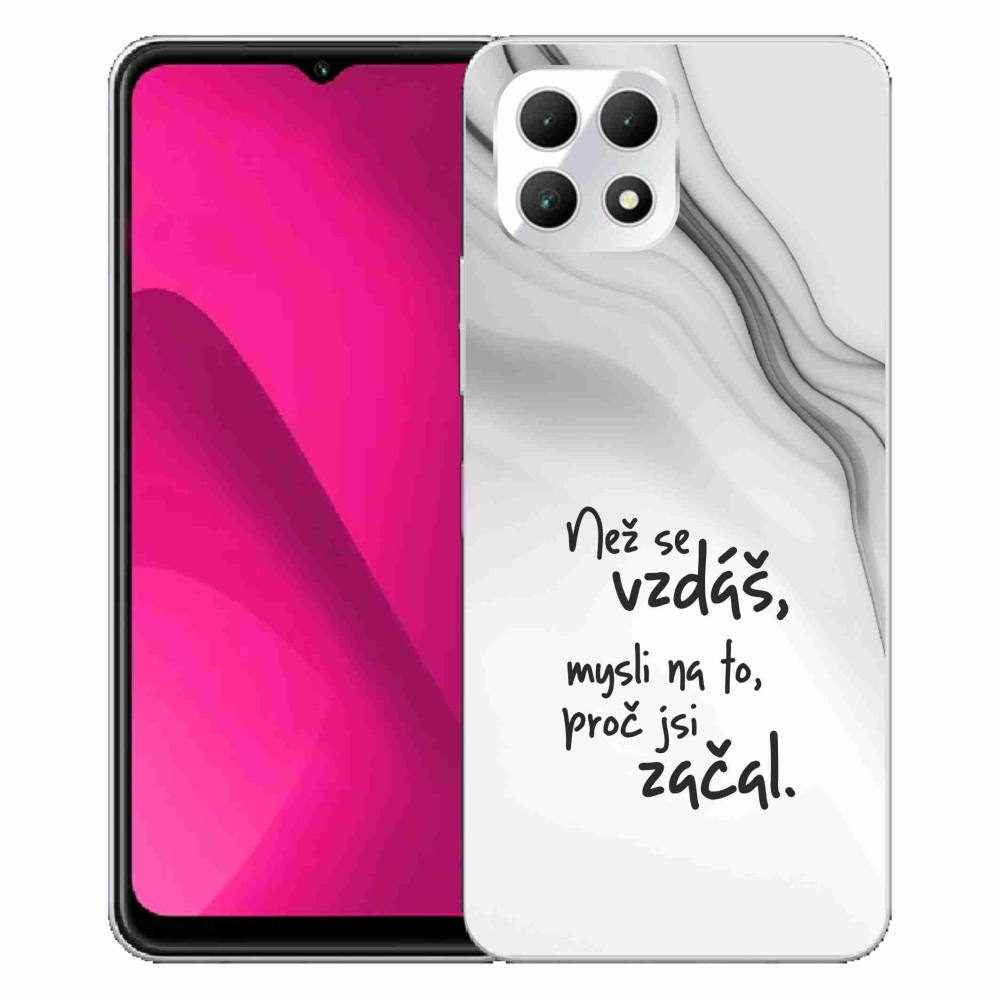Gélový kryt mmCase na T-Mobile T Phone 2 - citát 2 biele pozadie