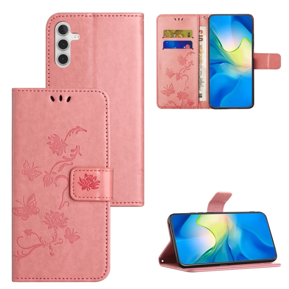 Flower knižkové púzdro na Samsung Galaxy M15 5G - ružové