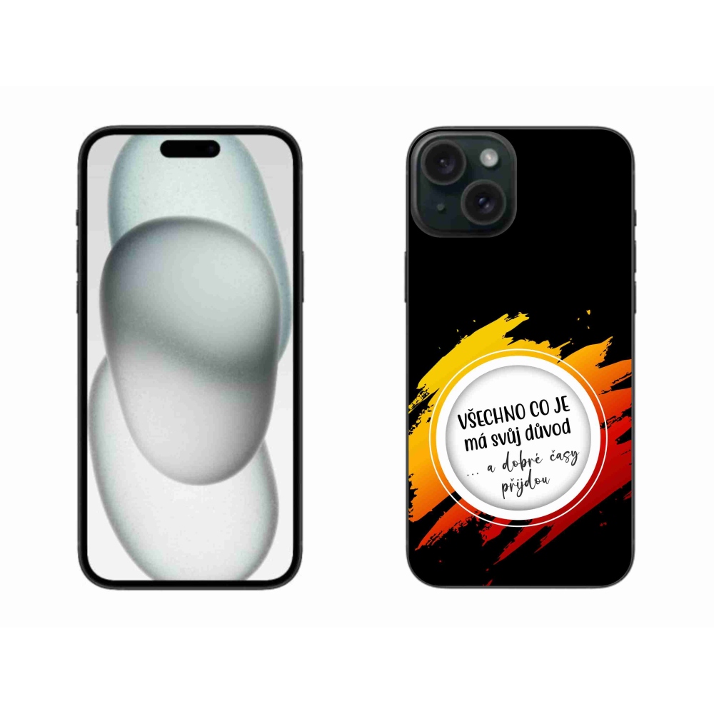 Gélový kryt mmCase na iPhone 15 Plus - citát 3 čierne pozadie