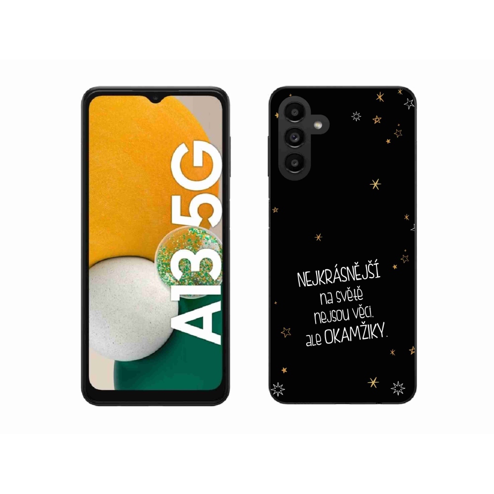 Gélový kryt mmCase na Samsung Galaxy A13 5G - citát 4 čierne pozadie