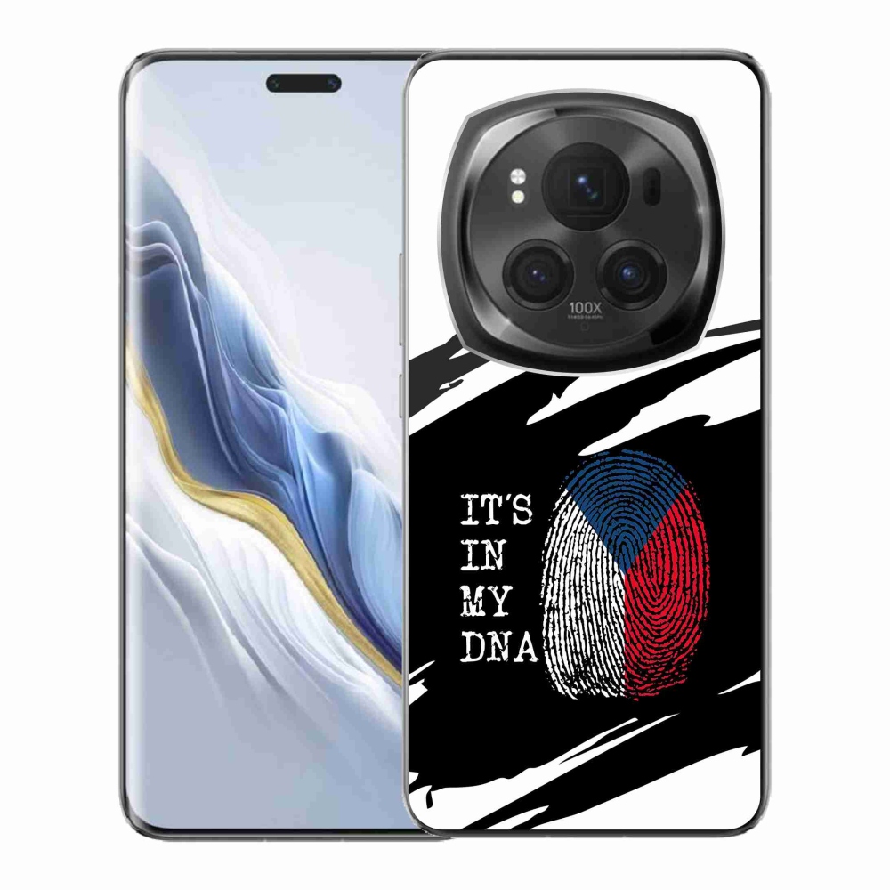 Gélový kryt mmCase na Honor Magic 6 Pro 5G - vlajka odtlačok prsta čiernobiele pozadie
