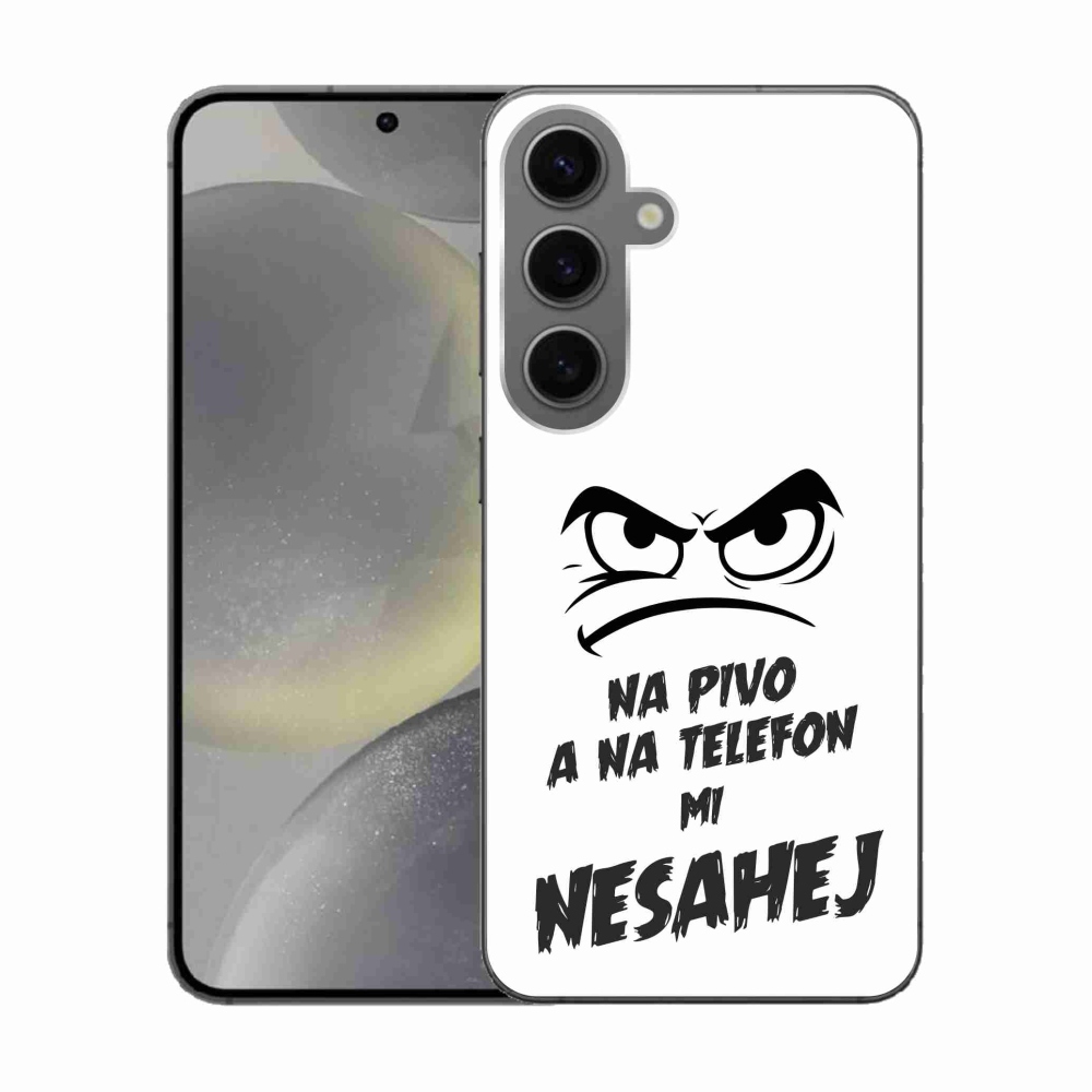 Gélový kryt mmCase na Samsung Galaxy S24 - pivný motív 2 biele pozadie