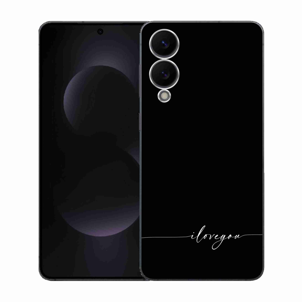 Gélový kryt mmCase na Samsung Galaxy S25 Edge - I love you čierne pozadie