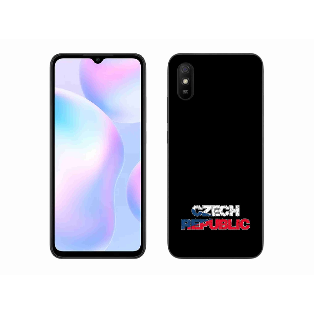 Gélový kryt mmCase na Xiaomi Redmi 9A - Czech Republic čierne pozadie