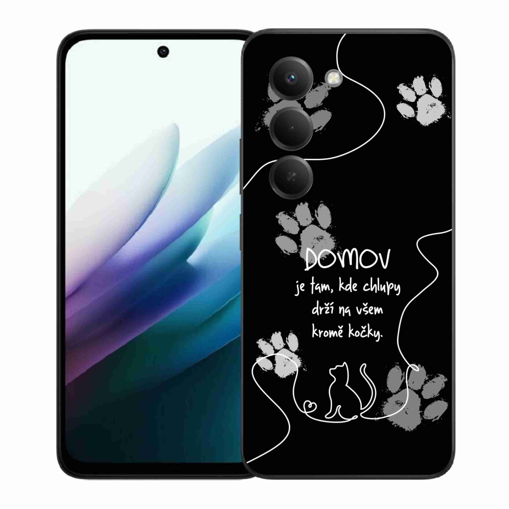 Gélový kryt mmCase na Xiaomi Redmi 15 4G/5G (171mm) - mačacie motív čierne pozadie