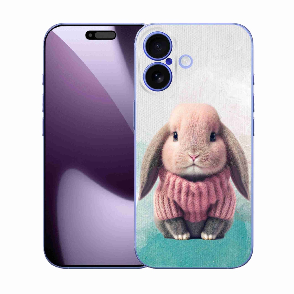 Gélový kryt mmCase na iPhone 17 - zajačik vo svetri