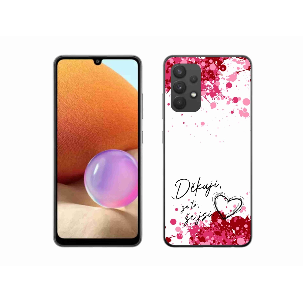 Gélový kryt mmCase na Samsung Galaxy A32 4G - zamilovaný text 2 biele pozadie