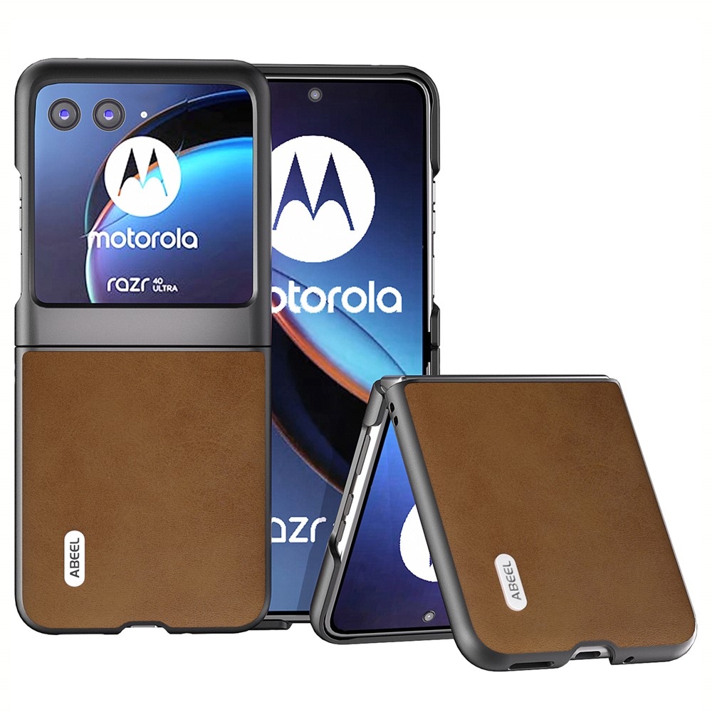 ABEEL plastový obal s pevným chrbtom na Motorola Razr 40 Ultra 5G - hnedý