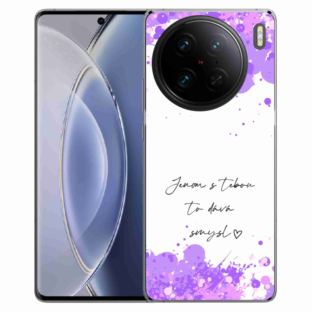 Gélový kryt mmCase na Vivo X90 Pro - zamilovaný text biele pozadie