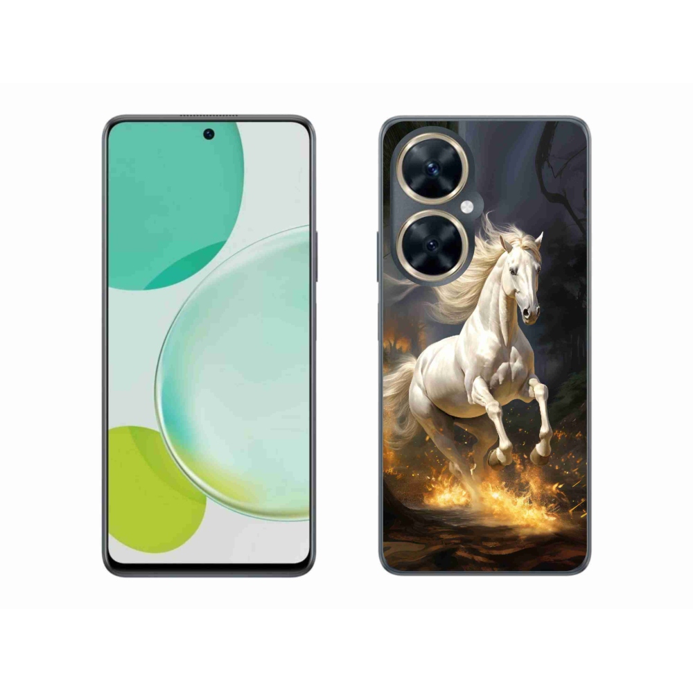 Gélový kryt mmCase na Huawei Nova 11i - biely kôň 2