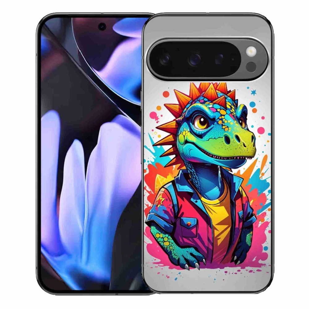 Gélový kryt mmCase na Google Pixel 9 Pro XL - farebný dinosaurus