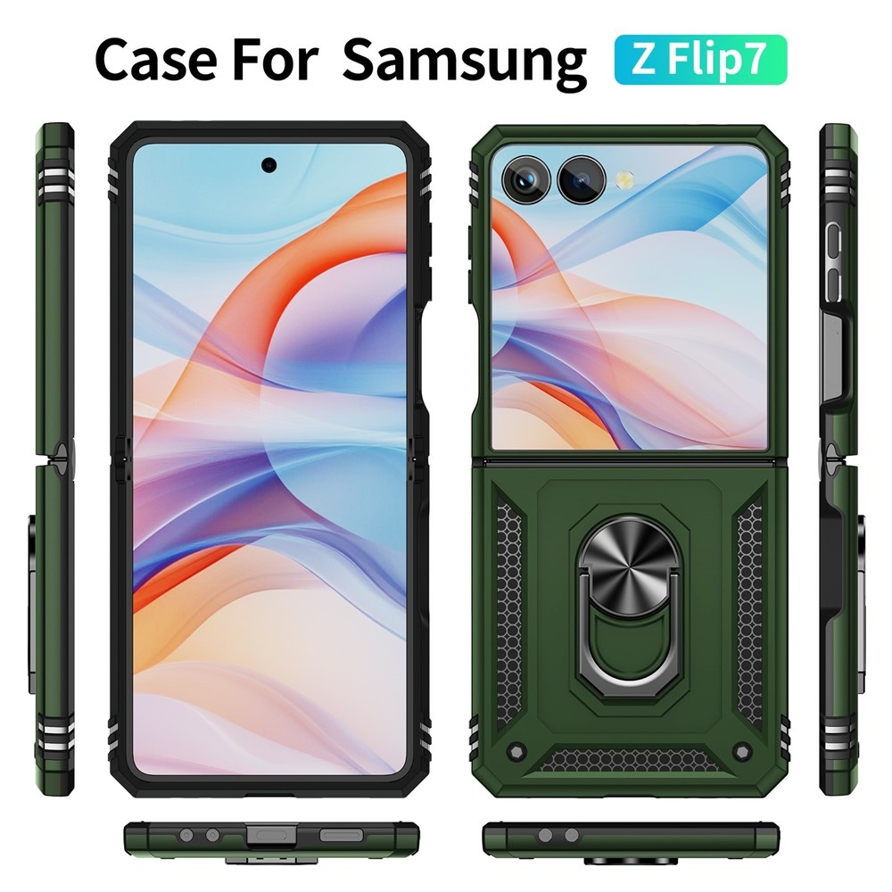 Ring odolný kryt na Samsung Galaxy Flip7 5G - zelený