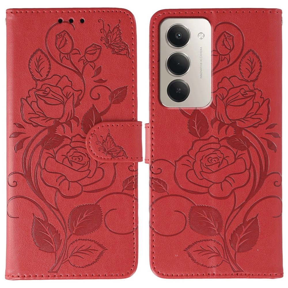 Roses knižkové púzdro na Xiaomi Redmi 15 5G - červené