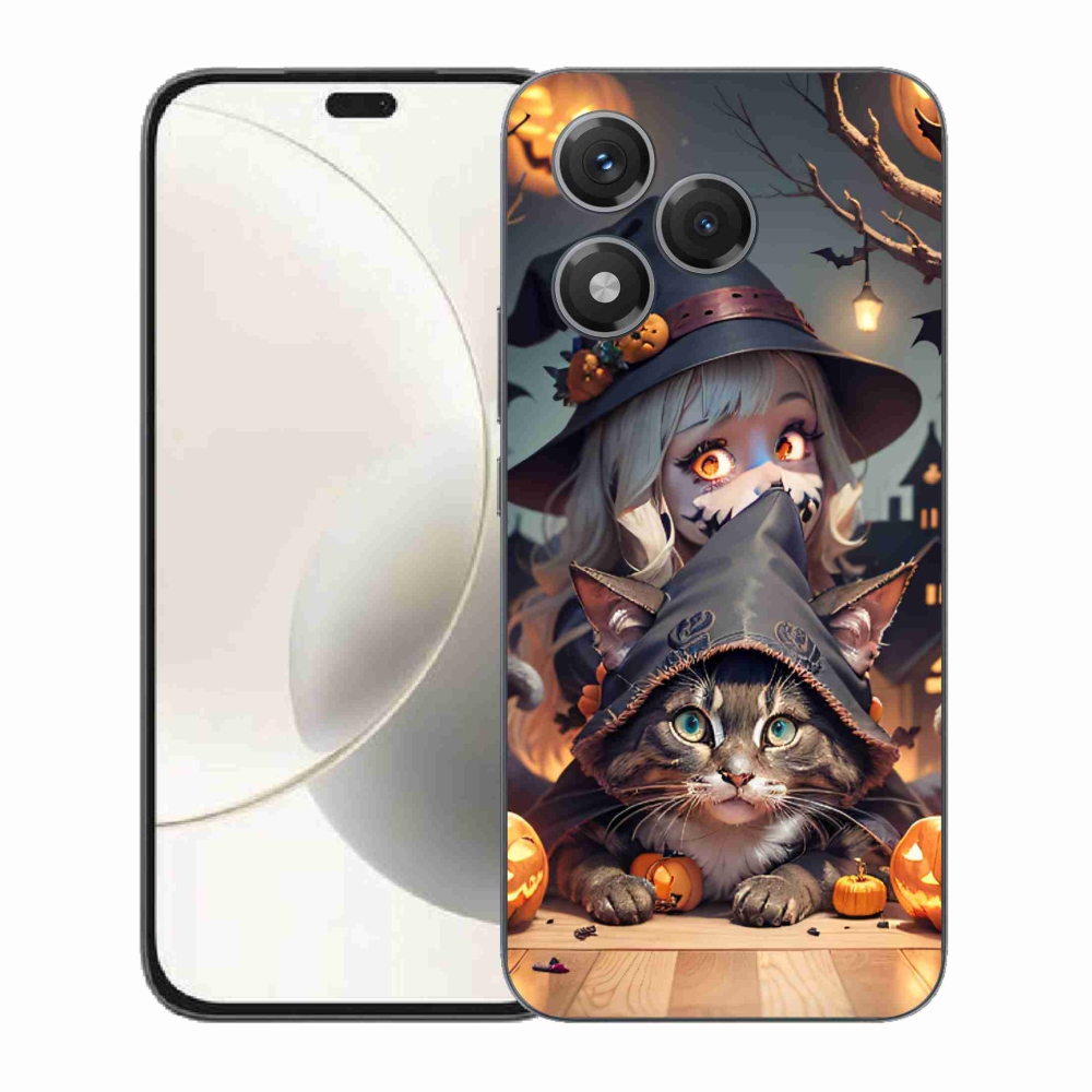 Gélový kryt mmCase na Honor 400 Lite - čarodejnica s mačkou