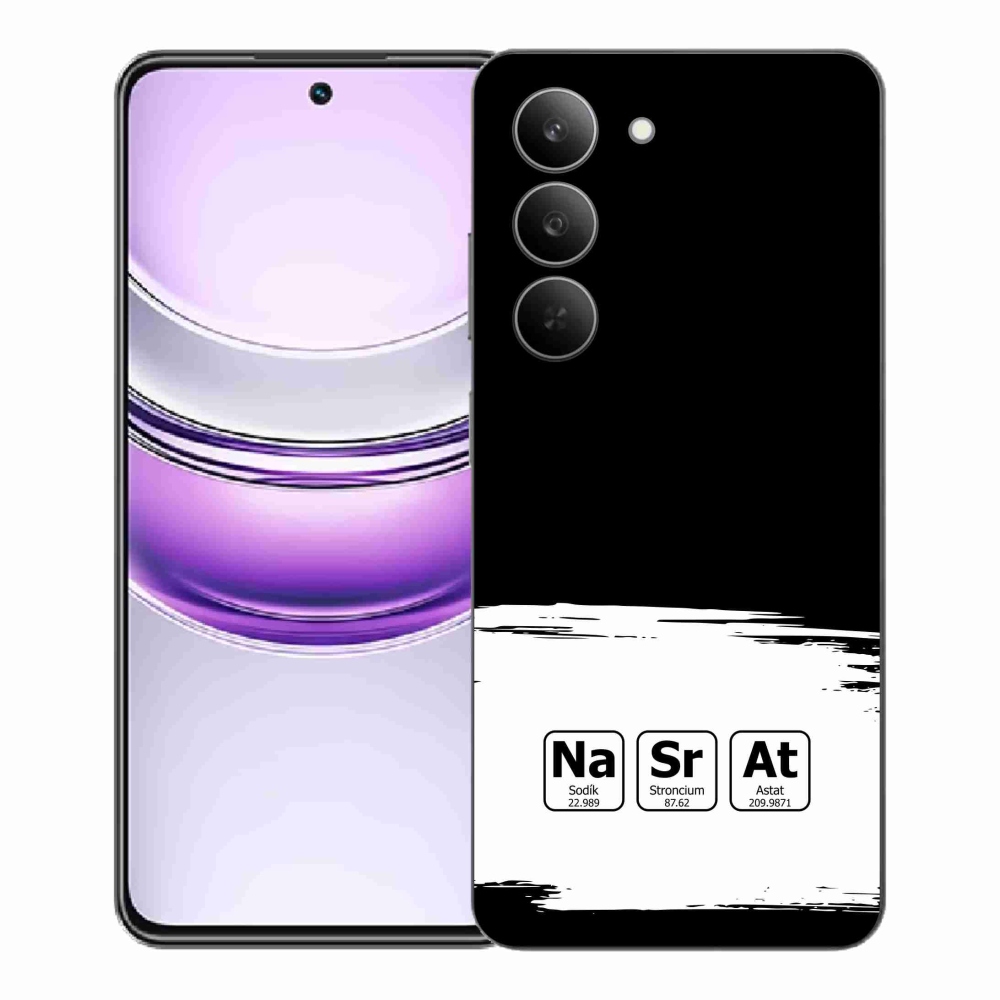 Gélový kryt mmCase na Realme 14x 5G - chemické prvky bieločierne pozadie