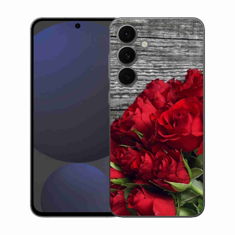 Gélový kryt mmCase na Samsung Galaxy S25 FE - červené ruže