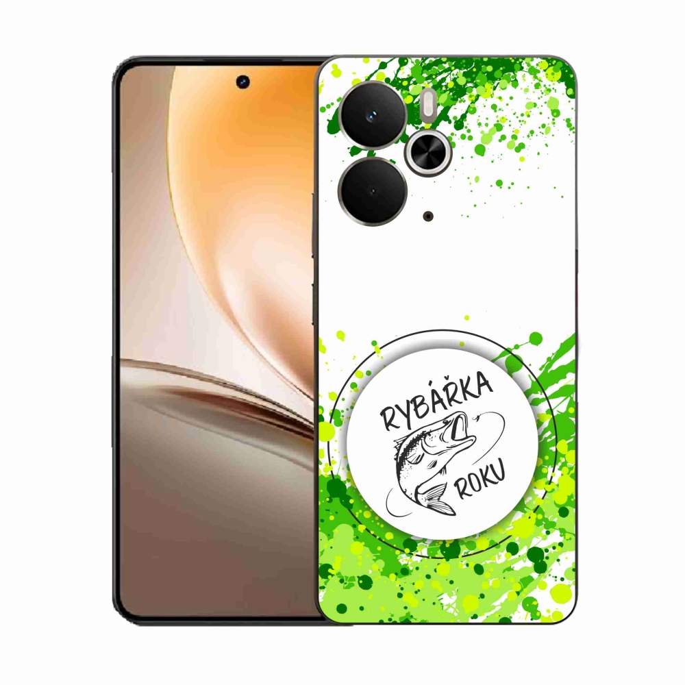 Gélový kryt mmCase na Realme 14 5G - rybárka roku biele pozadie