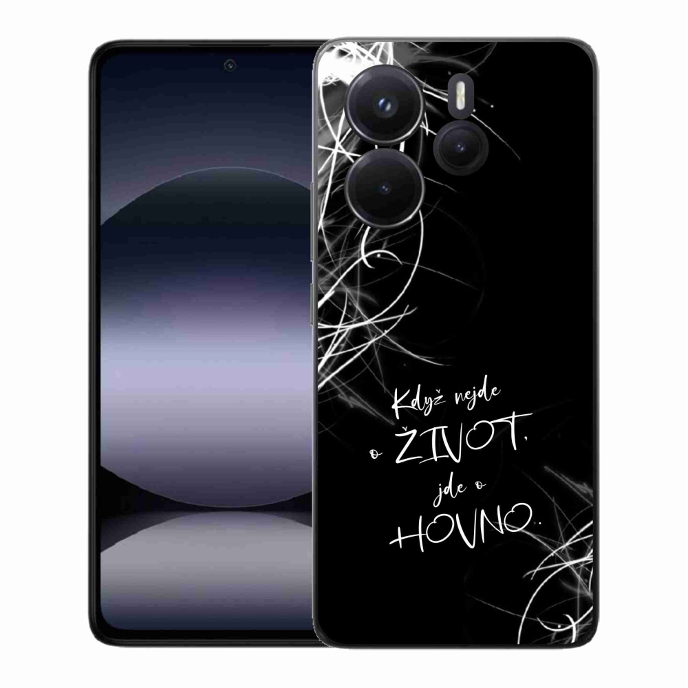 Gélový kryt mmCase na Xiaomi Redmi Note 14 - vtipný text 16 čierne pozadie