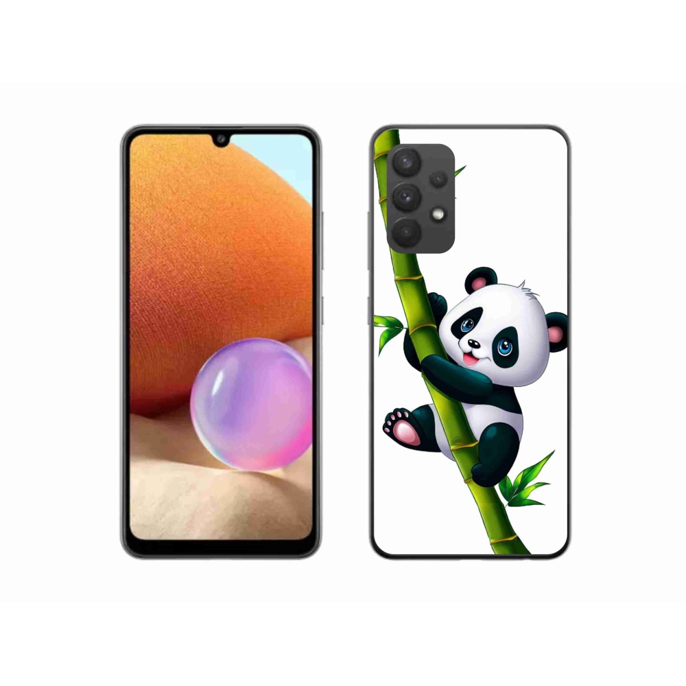 Gélový kryt mmCase na Samsung Galaxy A32 4G - panda na bambuse