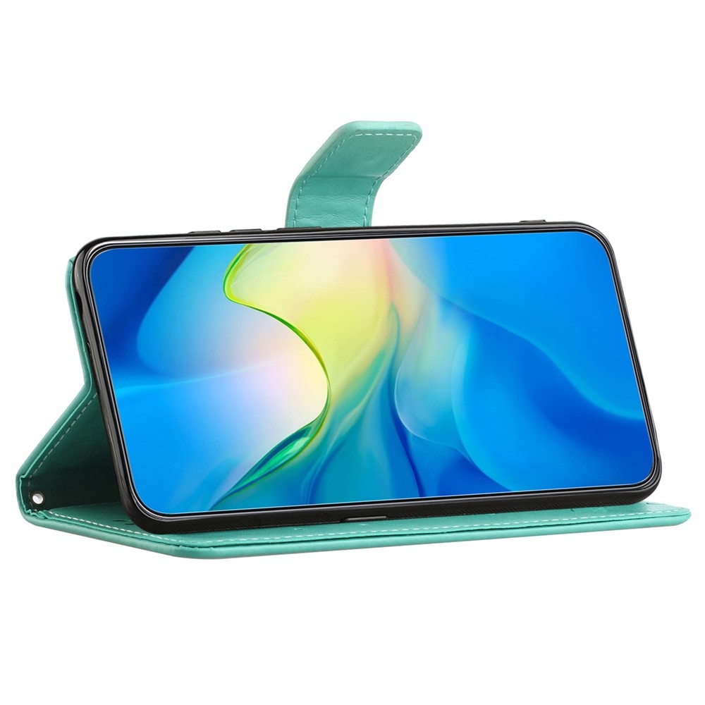 Flower knižkové púzdro na Samsung Galaxy A07 4G - modrozelené