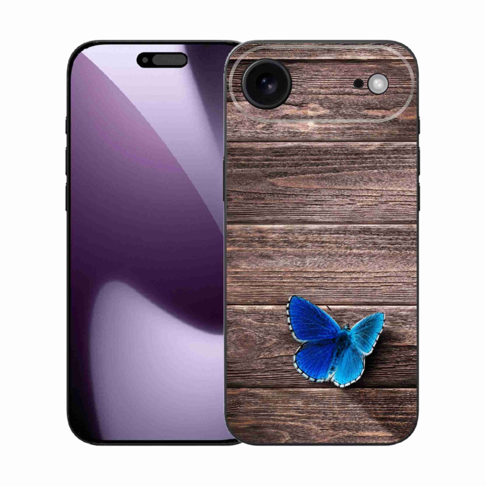 Gélový kryt mmCase na iPhone 17 Air - modrý motýľ 1
