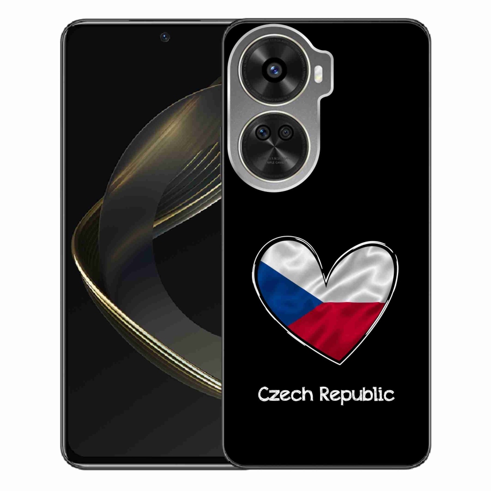 Gélový kryt mmCase na Huawei Nova 12 SE - vlajka srdca čierne pozadie