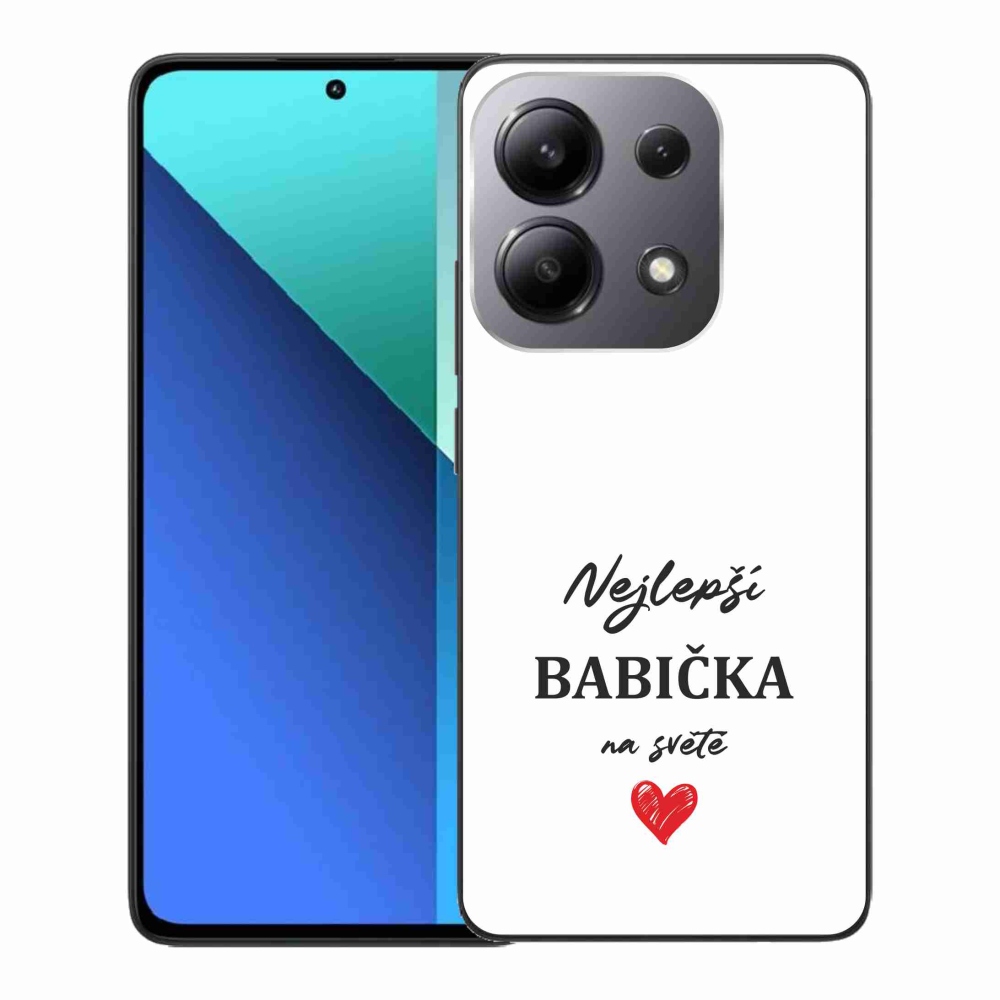 Gélový kryt mmCase na Xiaomi Redmi Note 13 - najlepšia babička 1 biele pozadie