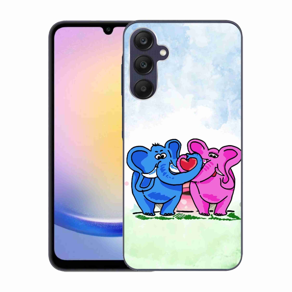 Gélový kryt mmCase na Samsung Galaxy A25 5G - zamilovaní slony