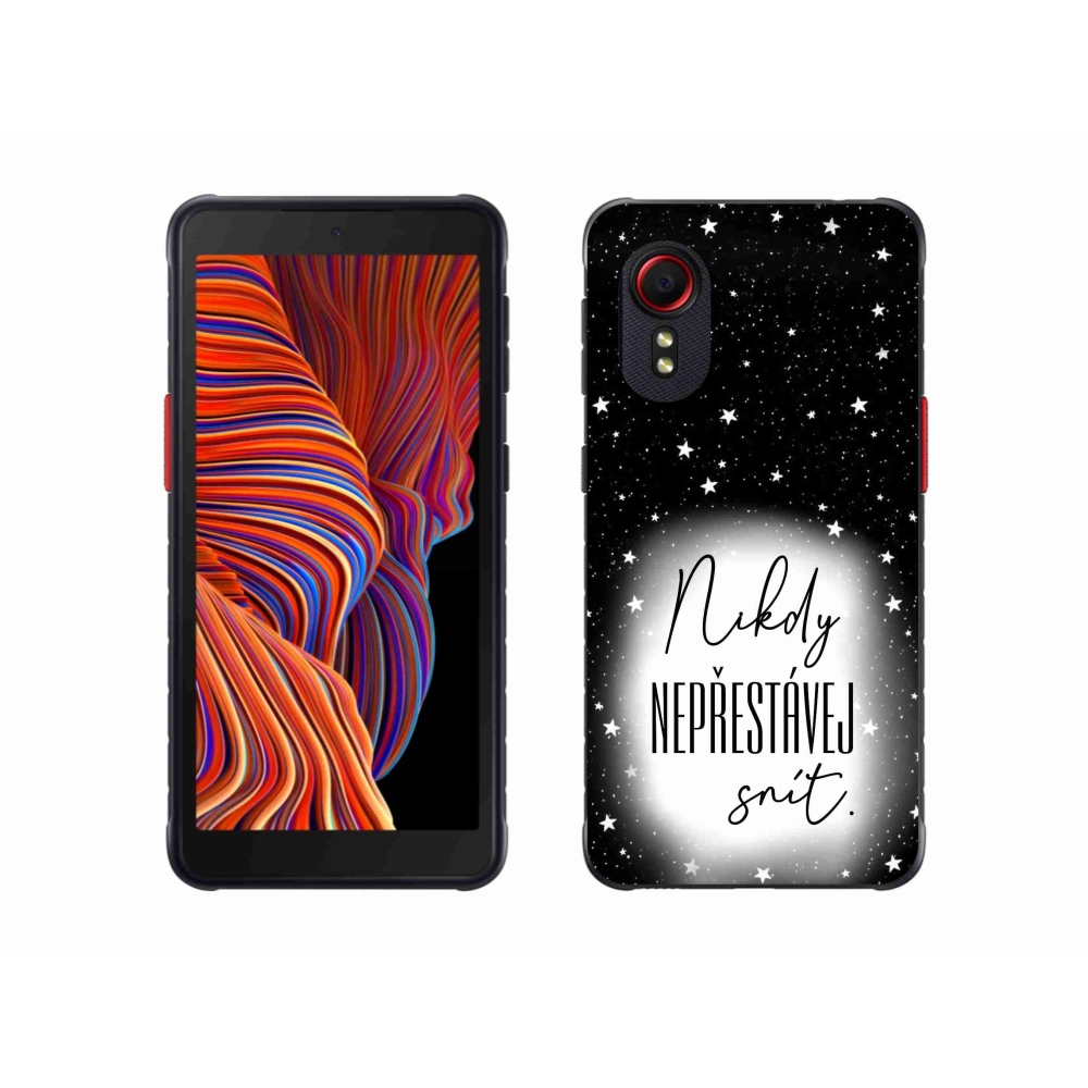 Gélový kryt mmCase na Samsung Galaxy Xcover 5 - citát 1 bieločierne pozadie