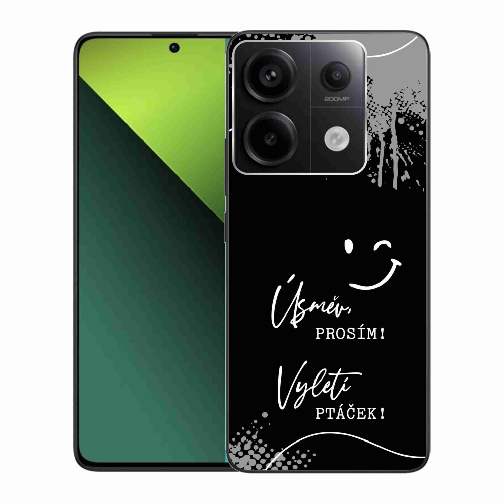 Gélový kryt mmCase na Xiaomi Redmi Note 13 Pro 5G/Poco X6 5G - vtipný text 4 čierne pozadie