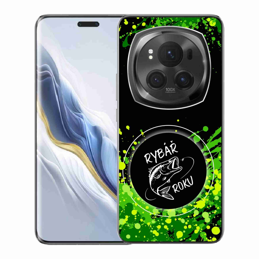 Gélový kryt mmCase na Honor Magic 6 Pro 5G - rybár roku čierne pozadie