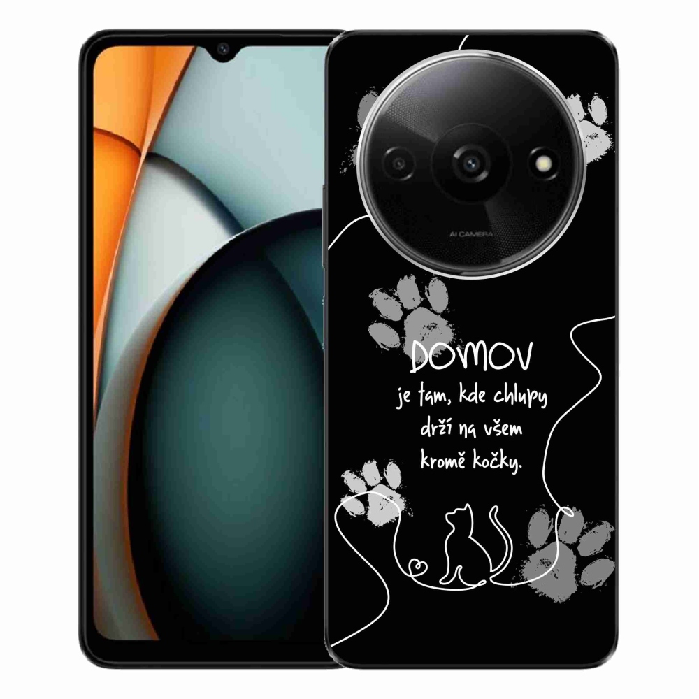 Gélový kryt mmCase na Xiaomi Redmi A3 - mačacie motív čierne pozadie
