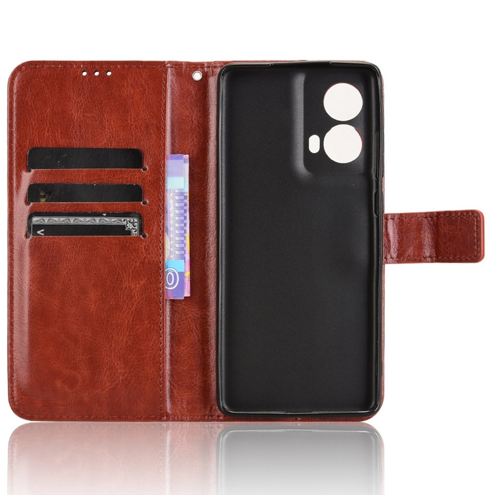Crazy knižkové púzdro na Motorola Moto G85 5G - hnedé
