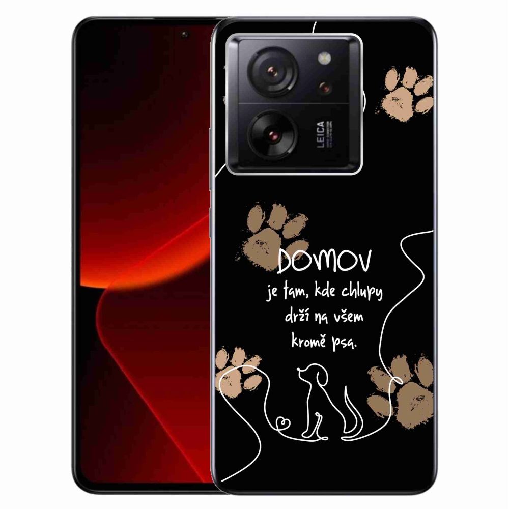 Gélový kryt mmCase na Xiaomi 13T/13T Pro - psí motív čierne pozadie