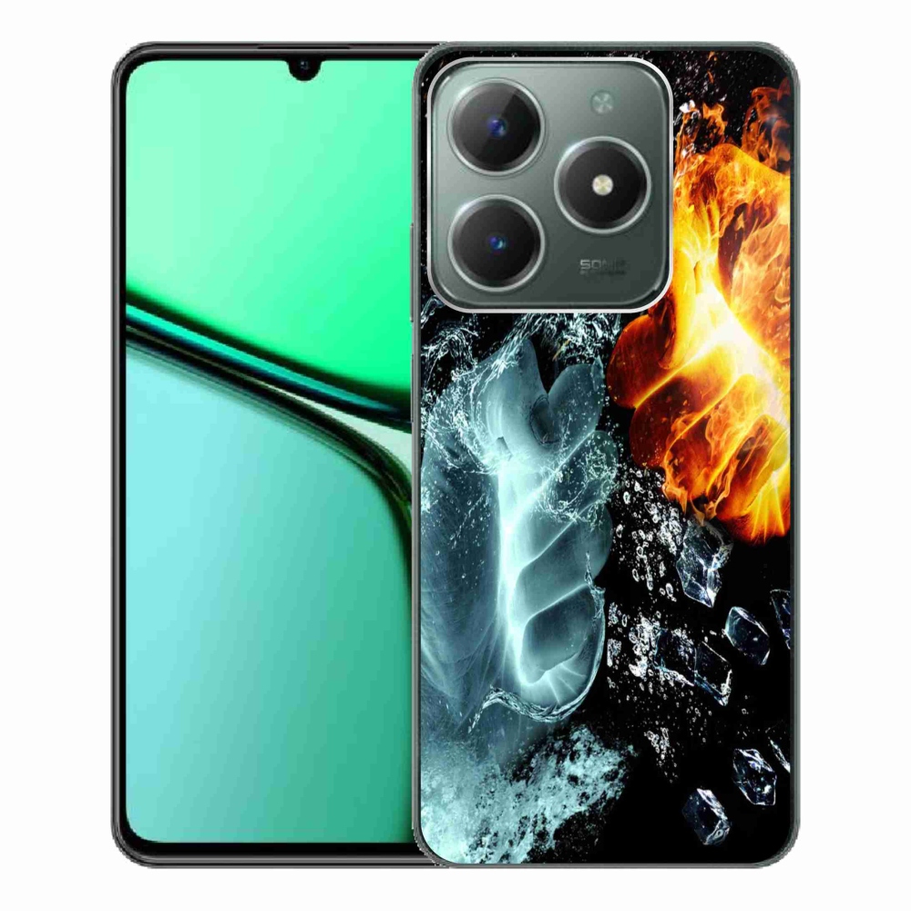 Gélový kryt mmCase na Realme C61 - voda a oheň