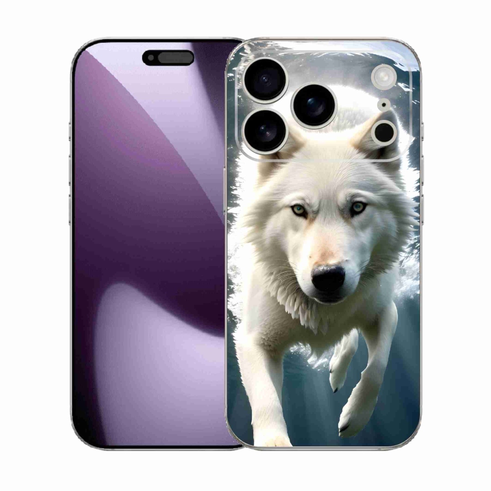 Gélový kryt mmCase na iPhone 17 Pro - biely vlk