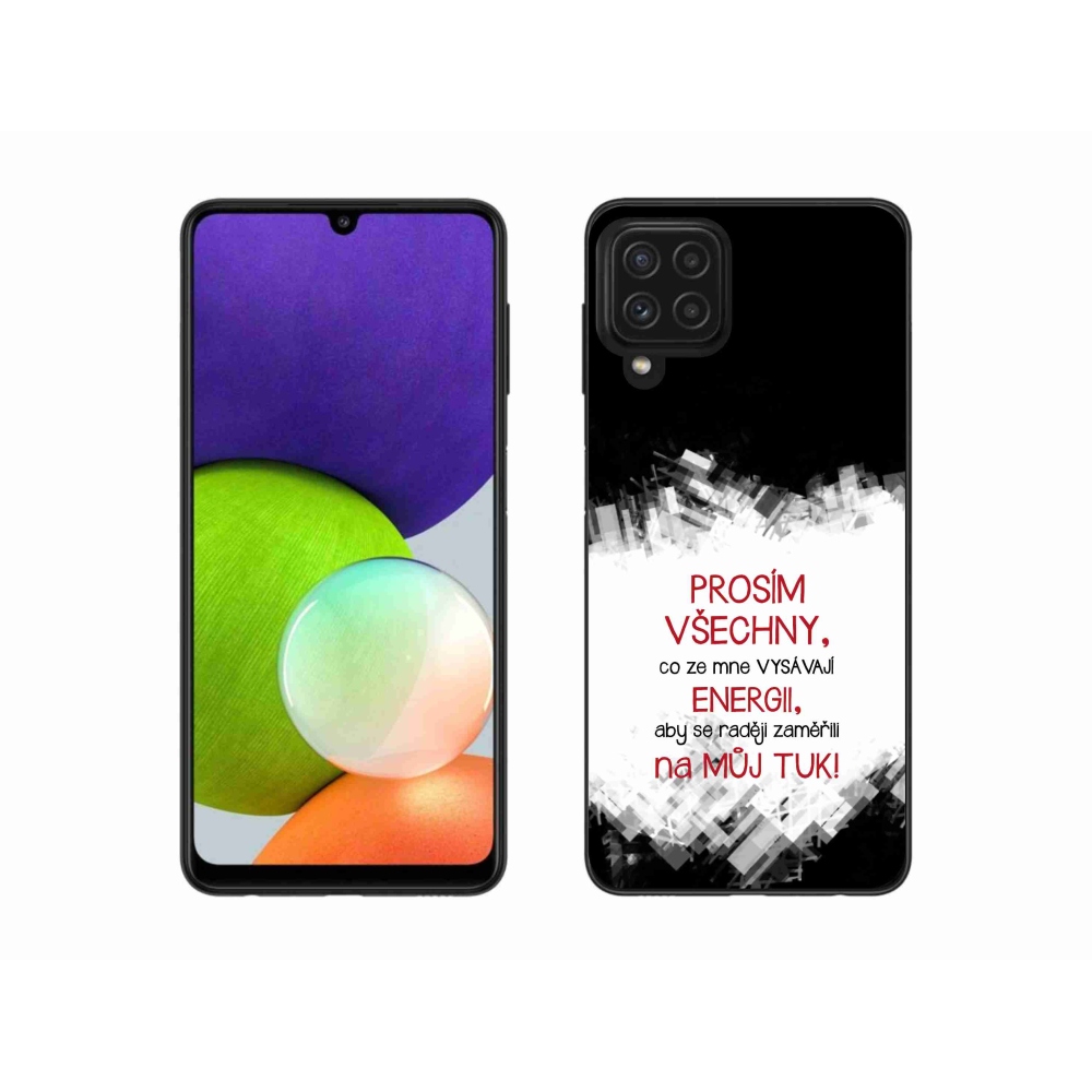 Gélový kryt mmCase na Samsung Galaxy A22 4G - vtipný text 1 červený